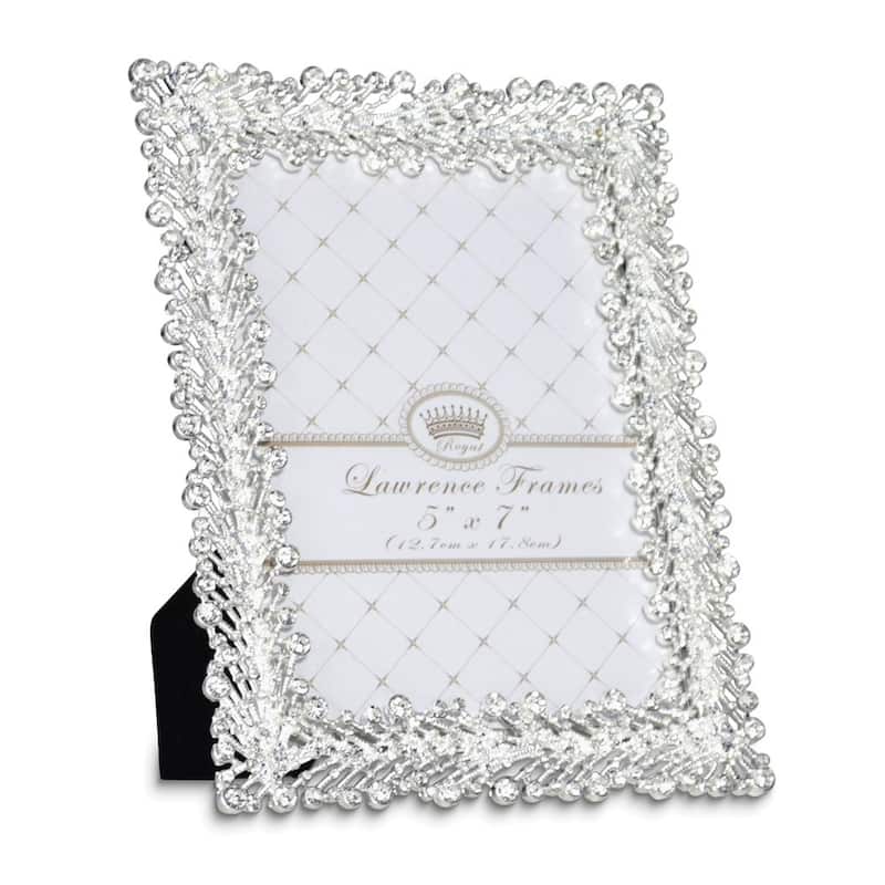 Curata Jasmond Silver-Tone Crystal 5x7 Photo Frame