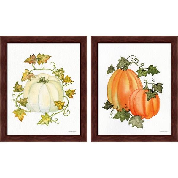 Kathleen Parr McKenna 'Pumpkin and Vines' Framed Art (Set of 2) - Bed ...