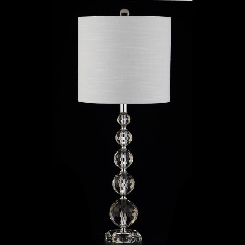 Harper 28.5" Crystal LED Table Lamp, Clear/Chrome (Set of 2) by JONATHAN Y