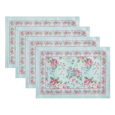 Vintage Floral Garden Placemats, Set of 4