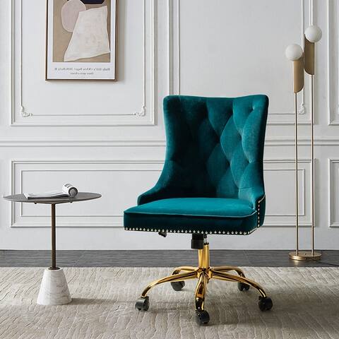 Adelaida Office Task Chair with Gold Base for Living Room and Office Room