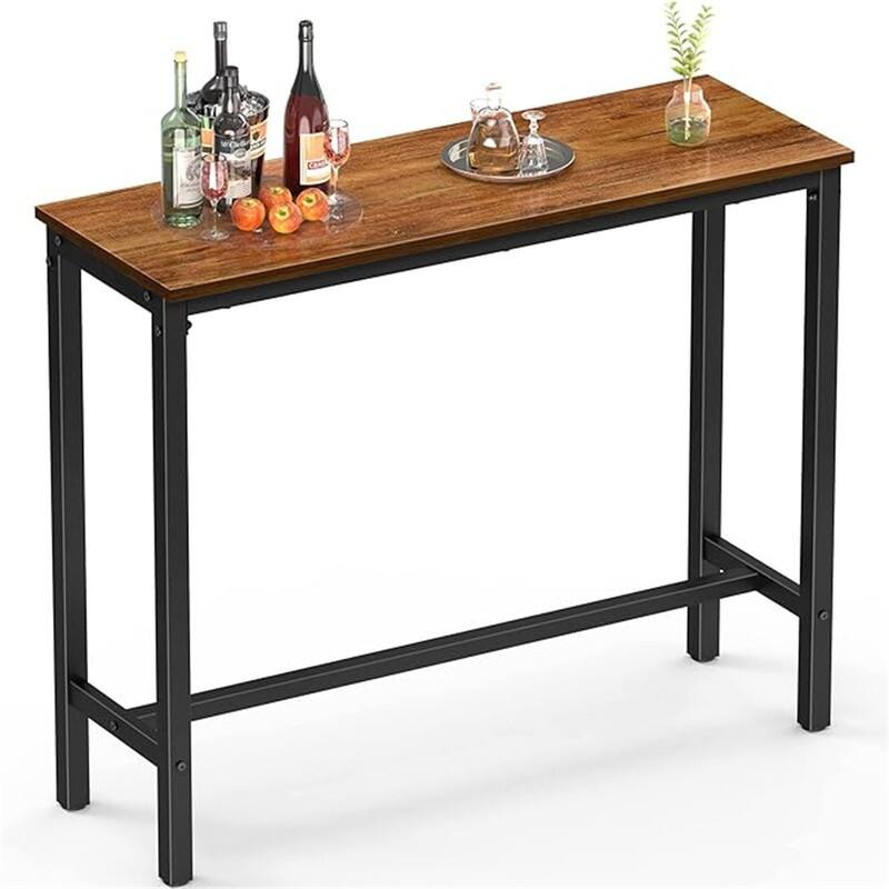 Bar Height Pub Table - 15.7"D x 39.4"W x 39.8"H - Vintage