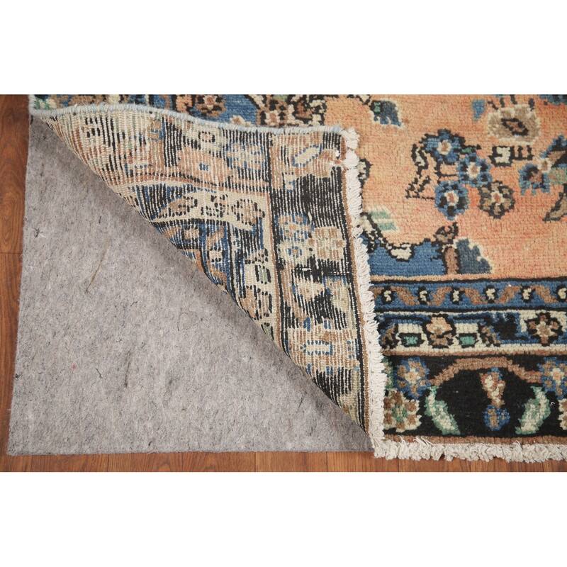 Hand Knotted Oriental 100% Wool Carpet Traditional Floral Peach Hamedan Area Rug - 8' 8'' X 5' 8''