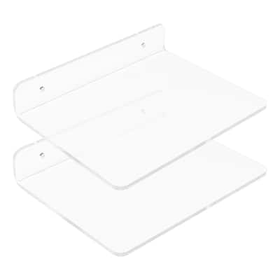 Acrylic Floating Shelves for Wall Storage, Clear Acrylic Shelves for Living Room and Kitchen Room Wall Display Shelf Clear