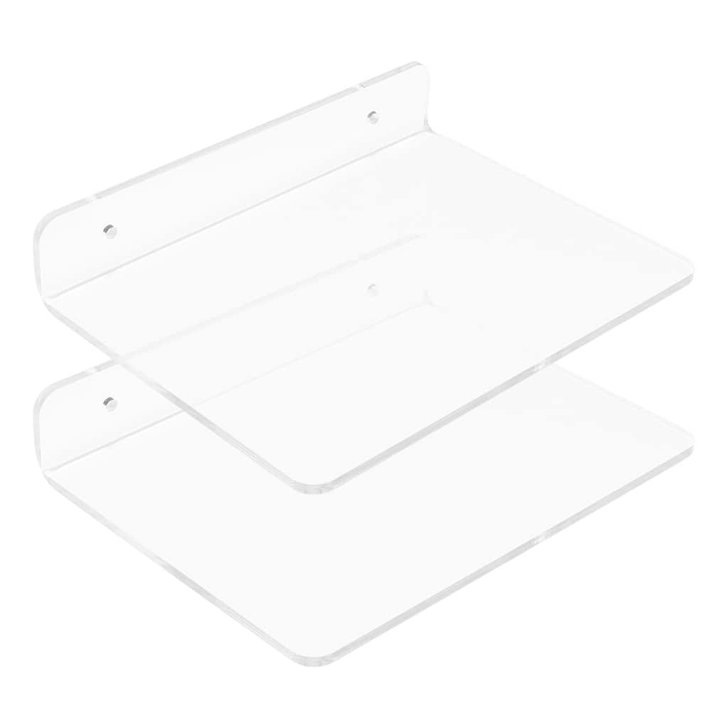 Acrylic Floating Shelves for Wall Storage, Clear Acrylic Shelves for Living Room and Kitchen Room Wall Display Shelf Clear