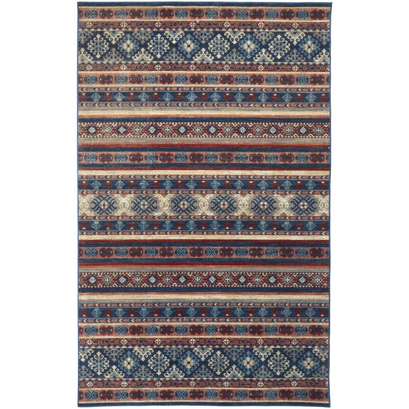 Voze Power Loomed Distressed Geometric Stain Resistant Area Rug By HomeRoots - 12' x 15'