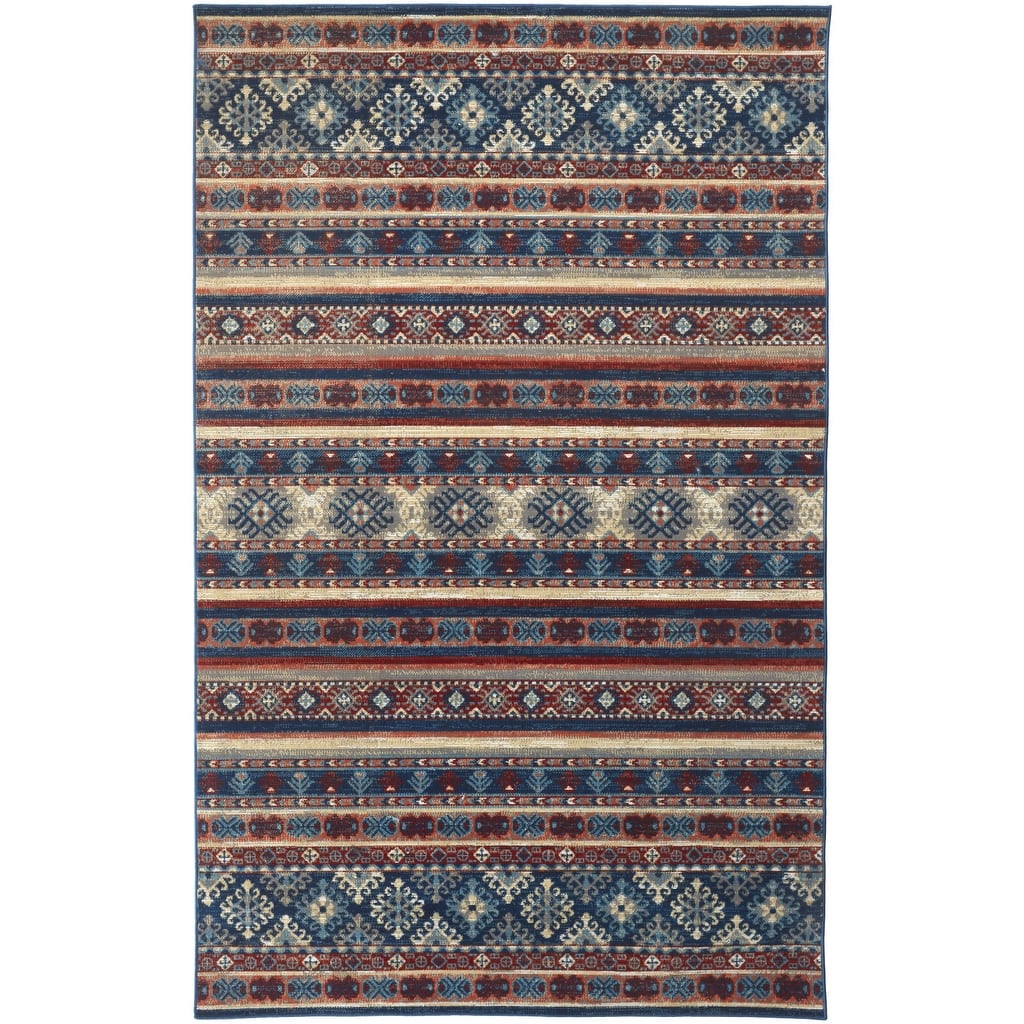 Voze Power Loomed Distressed Geometric Stain Resistant Area Rug By HomeRoots - 12' x 15'