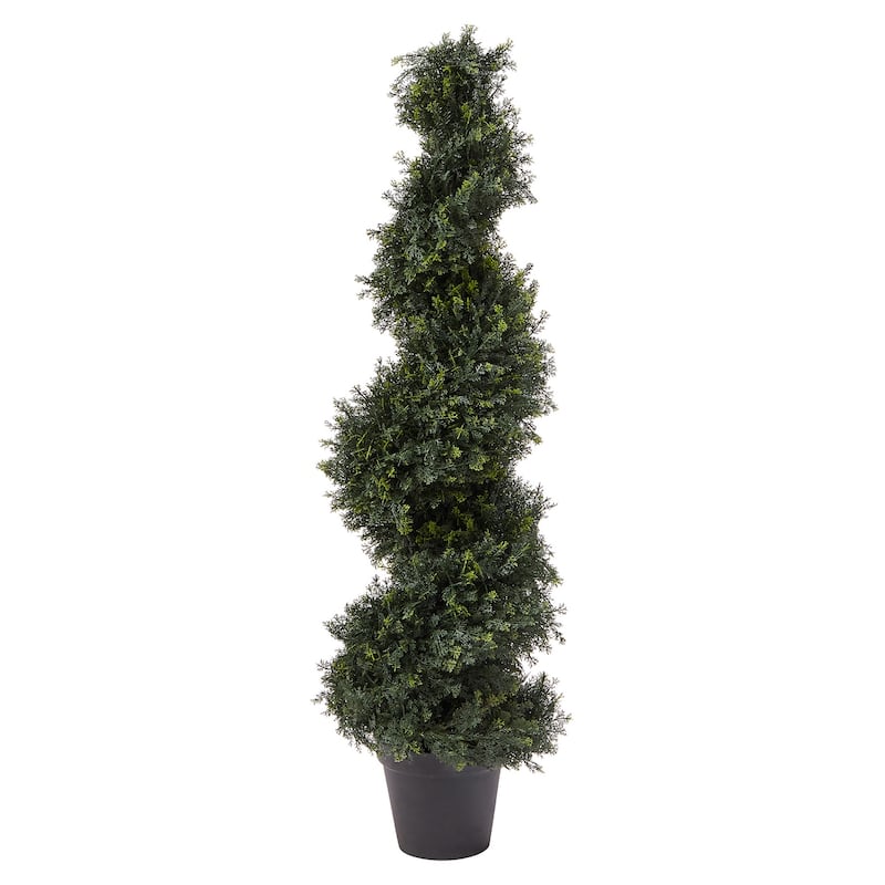 Pure Garden 4FT Spiral Cypress Artificial Tree