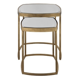 Uttermost Vista Gold Nesting Tables, Set Of 2 - 20"W x 24"H x 20"D
