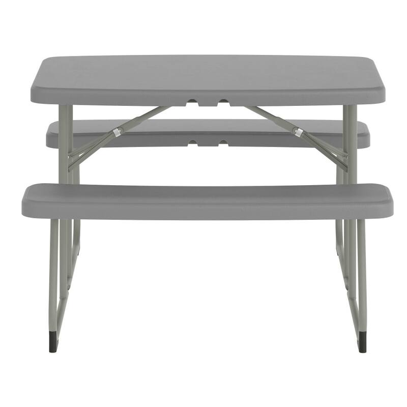 Indoor/Outdoor Commercial Grade Kids Folding Picnic Table with Benches - 37.5"D x 32.625"W x 21.5"H