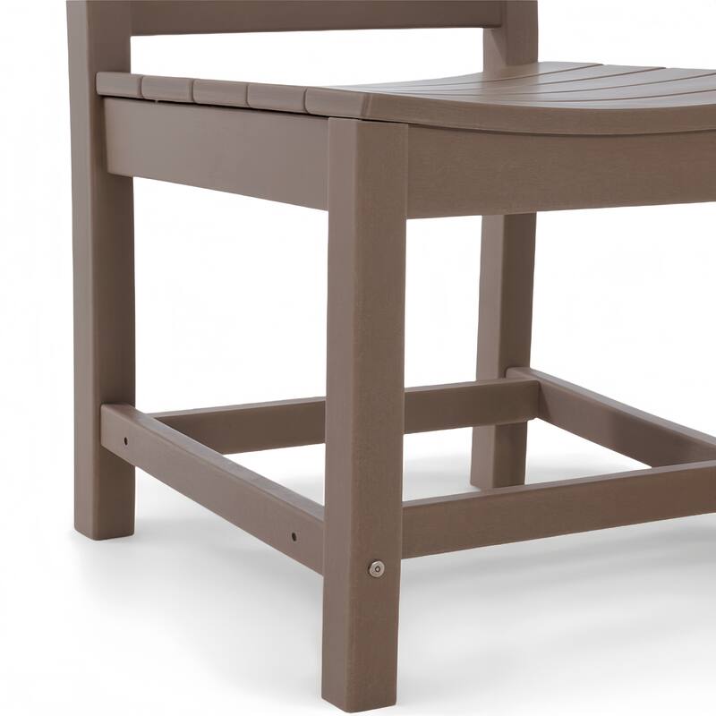 Armless Outdoor Chairs - HDPE Material Set of 2, Weather Resistant