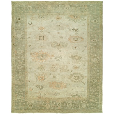 Traditional Multi-Colored Hand-Knotted Wool Area Rug
