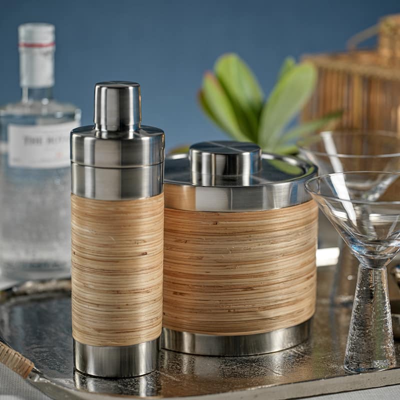 Timaru Rattan and Matt Steel Cocktail Shaker