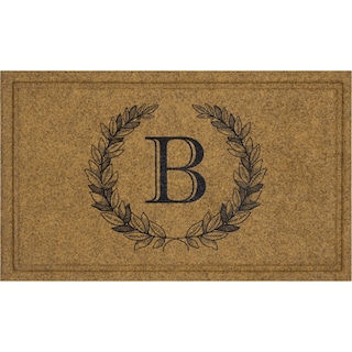 Mohawk Home Monogram Initial Faux Coir All Weather Recycled Rubber Door Mat