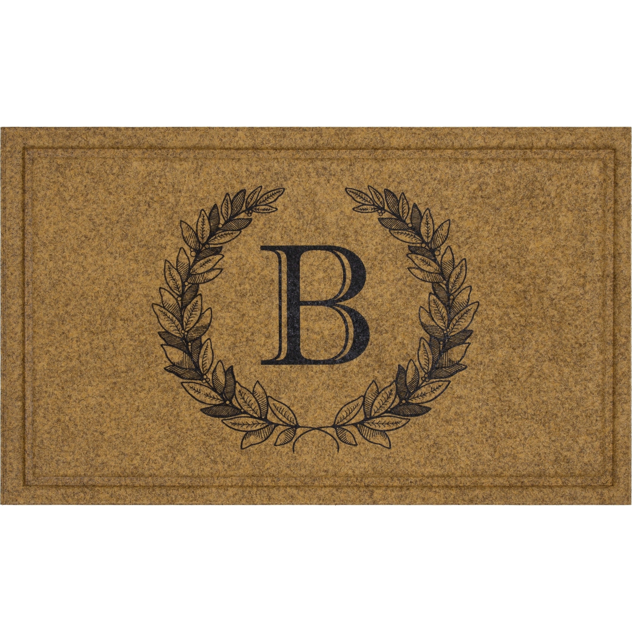 Mohawk Home Monogram Initial Faux Coir All Weather Recycled Rubber Door Mat