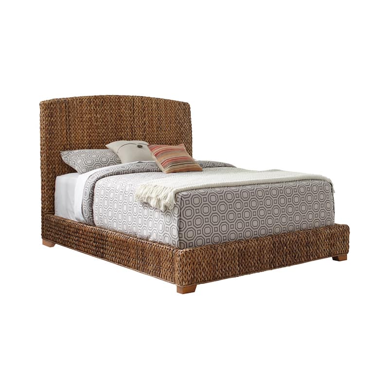 Laughton Coastal Banana Leaf Panel Bed Amber - California King