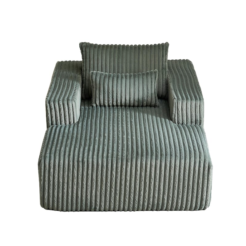 62.5" Corduroy Sponge Sofa Lounge Chair,No Assembly Required,Fluffy Modern Sleeper Chair for Indoor Living Room Bedroom