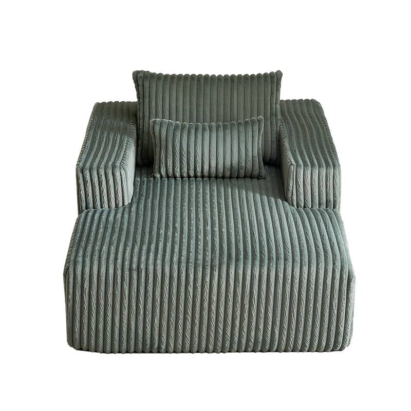 Oversized Corduroy Lounge Chair with Pillow Support - Sofa, Sleeper Couch, Chaise, Ottoman Bench
