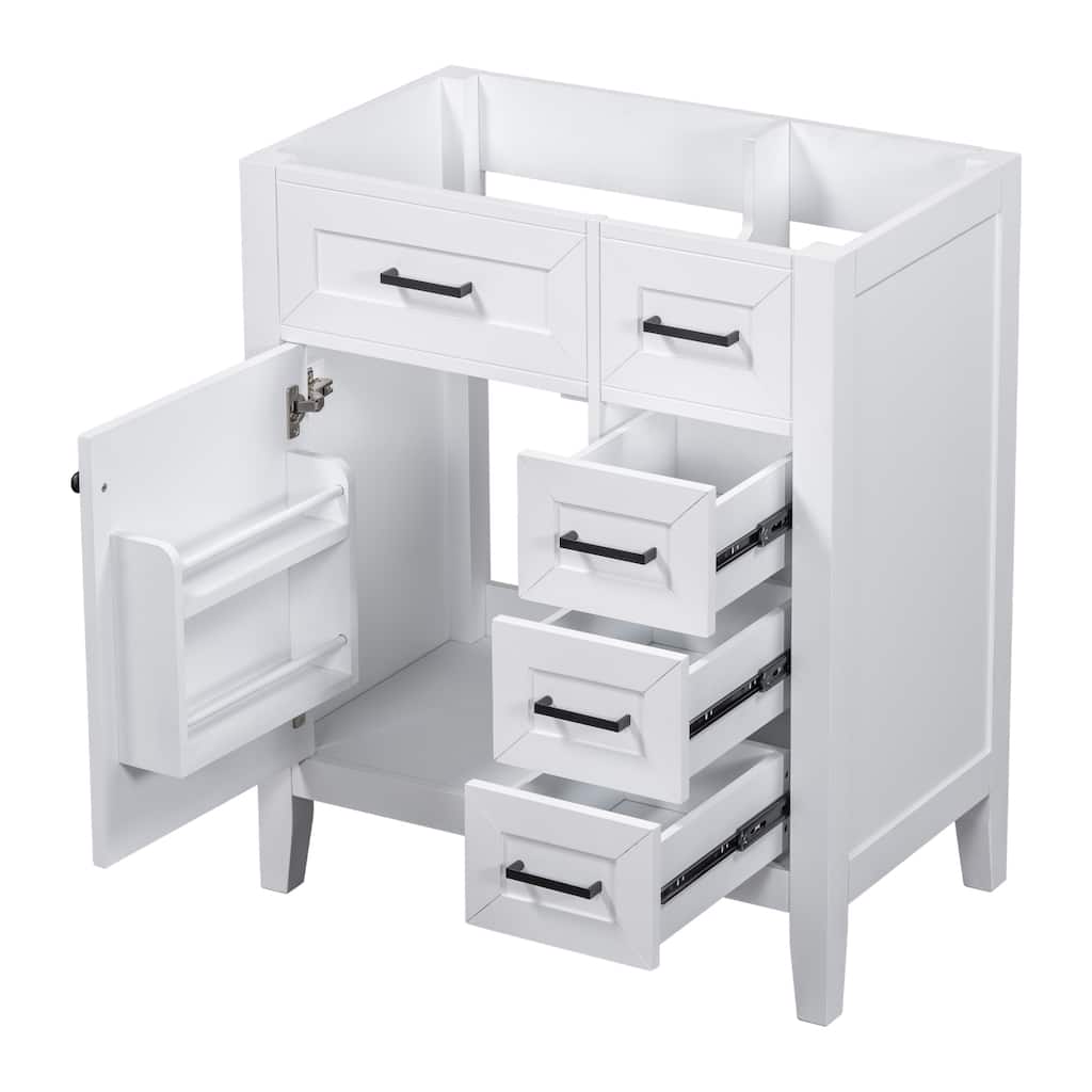 30"Bathroom Vanity without Sink,Cabinet Base Only,Bathroom Cabinet with Drawers,Solid Frame and MDF Board