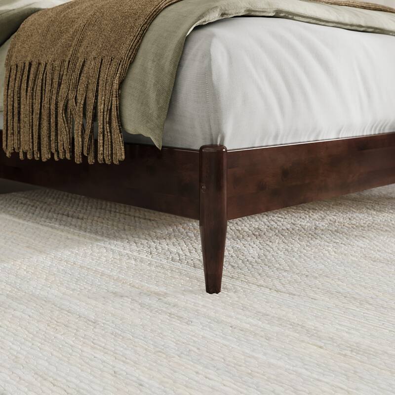 Valencia Solid Wood Low Profile Sleigh Platform Bed