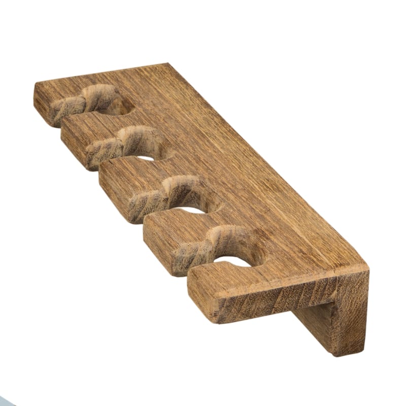 Traditional Solid Teak Wall Mount Toothbrush Holder - 5.75" X 1.88" X 1.88"