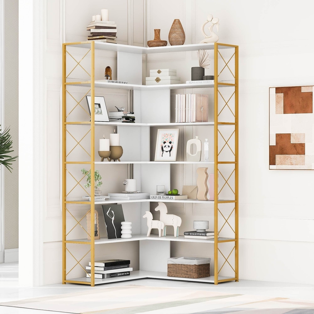 Gold corner shelf unit top