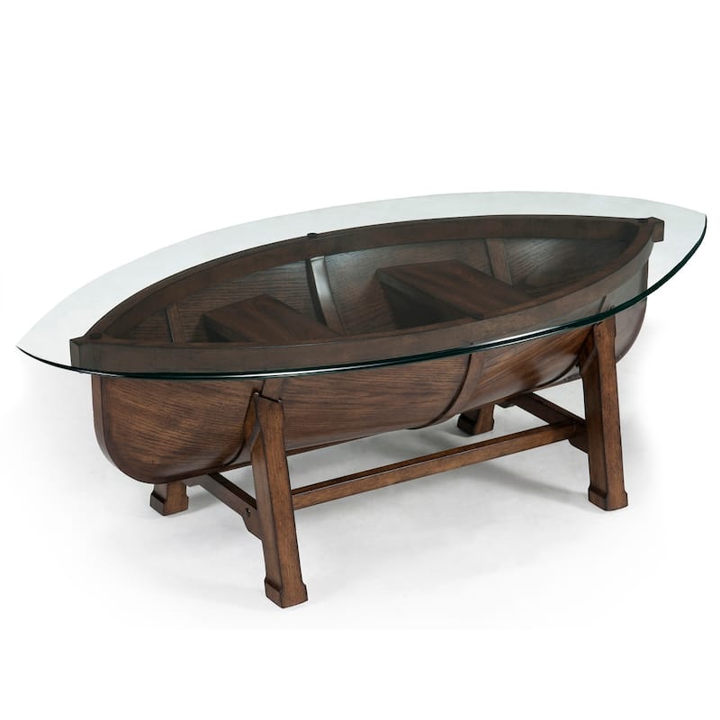 Magnussen Home Beaufort Dark Oak Oval Cocktail Table - 52''W x 26''D x 18''H - 52''W x 26''D x 18''H
