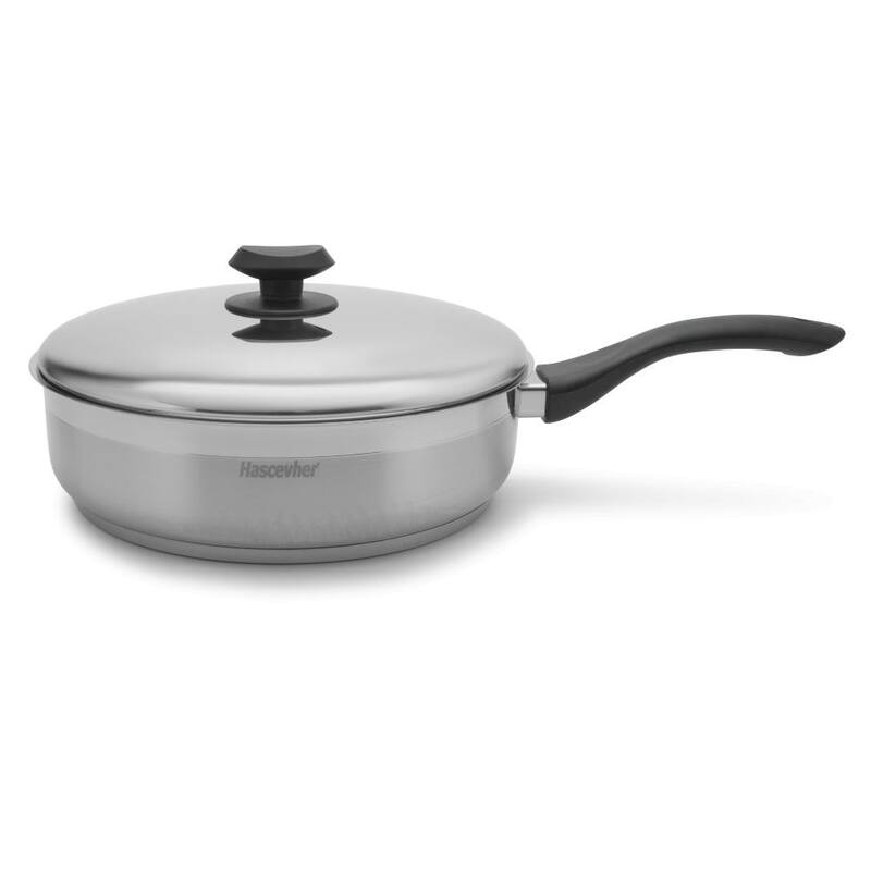Hascevher Surme Stainless Steel Frying Pan - Induction Compatible - 11 inch with lid