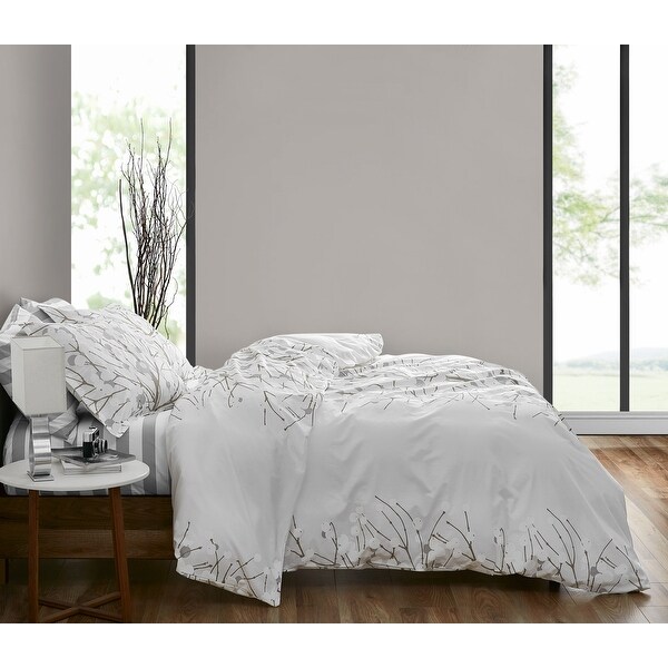 Marimekko Lumimarja Cotton Grey Duvet Cover Set - Bed Bath