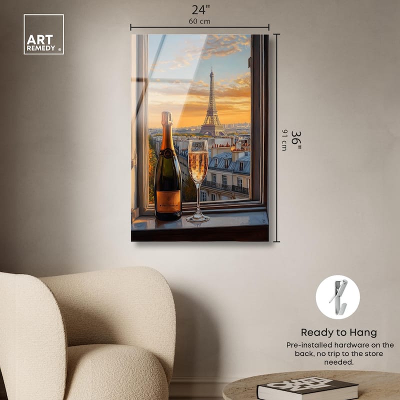 Classy Drink in Paris Acrylic by Art Remedy, Ready to Hang