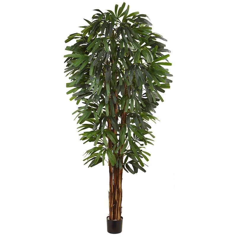 Farmhouse Silk Palm Tree - 84" Tall Faux Tree for Home Office Decor - Realistic Greenery - 7ft.