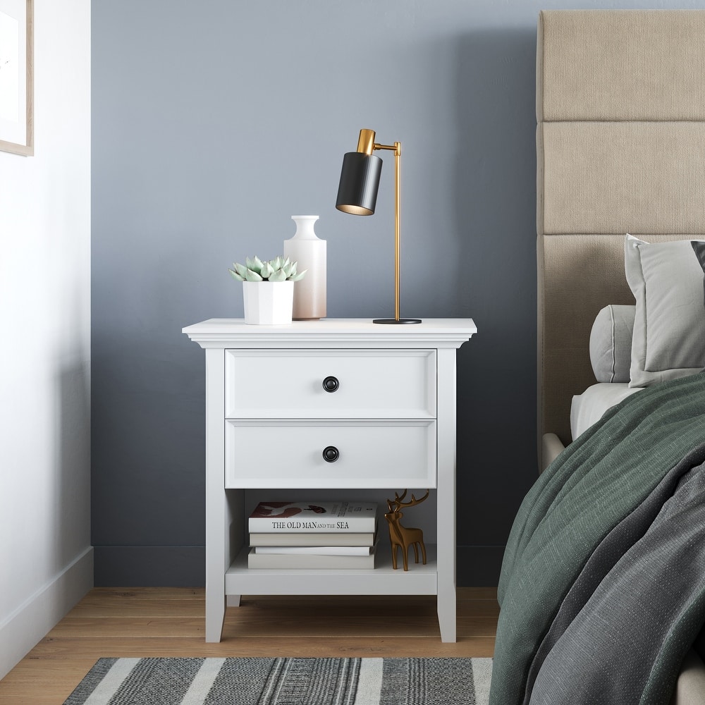 WYNDENHALL Halifax SOLID WOOD 24 inch Wide Bedside Nightstand Table