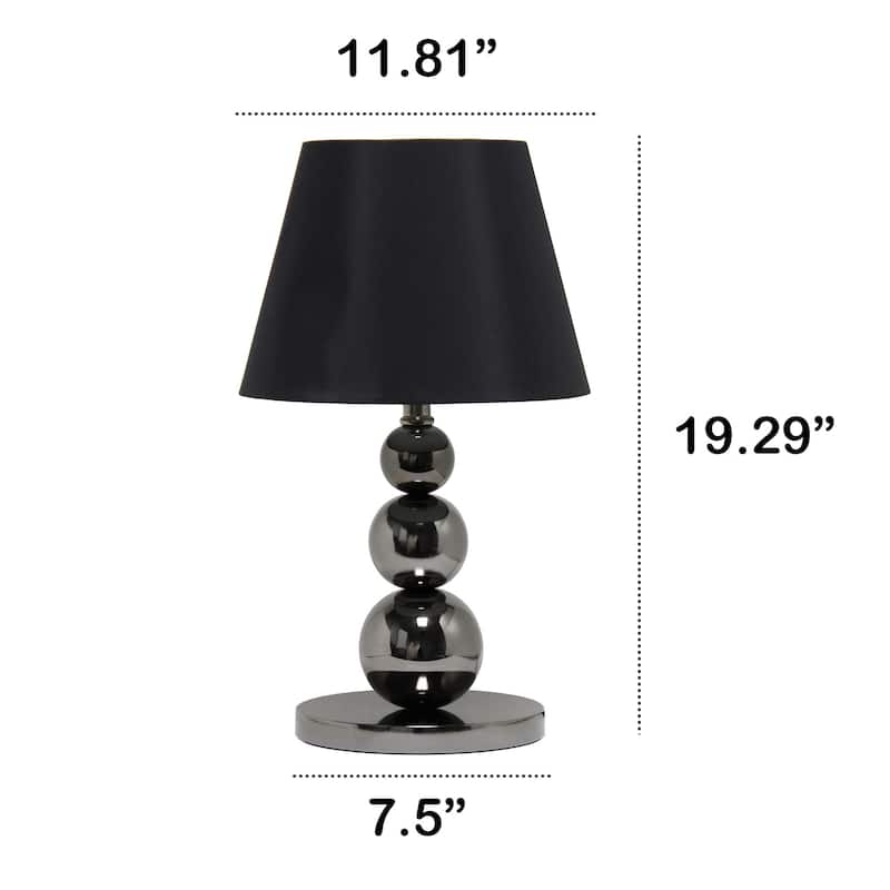 Stacked Ball Table Lamp with Tapered Shade - 19.5" - Black