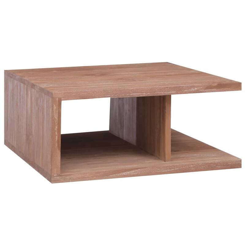 vidaXL Coffee Table Brown Solid Teak Wood 27.6 x 27.6 in Coffee Table - 27.6 x 27.6 x 11.8 in