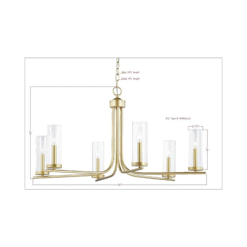 Fillmore 6-Light Chandelier, Gold