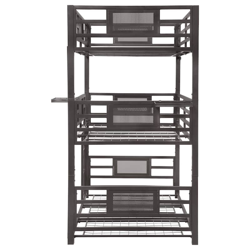 Rogen Dark Bronze Metal Frame Triple Bunk Bed