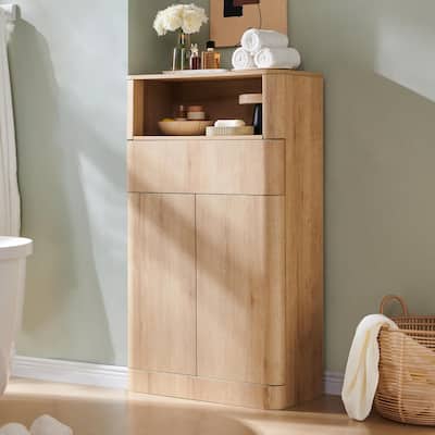 24" Modern Bathroom Storage Cabinet, Wide Cabinet For Living Room