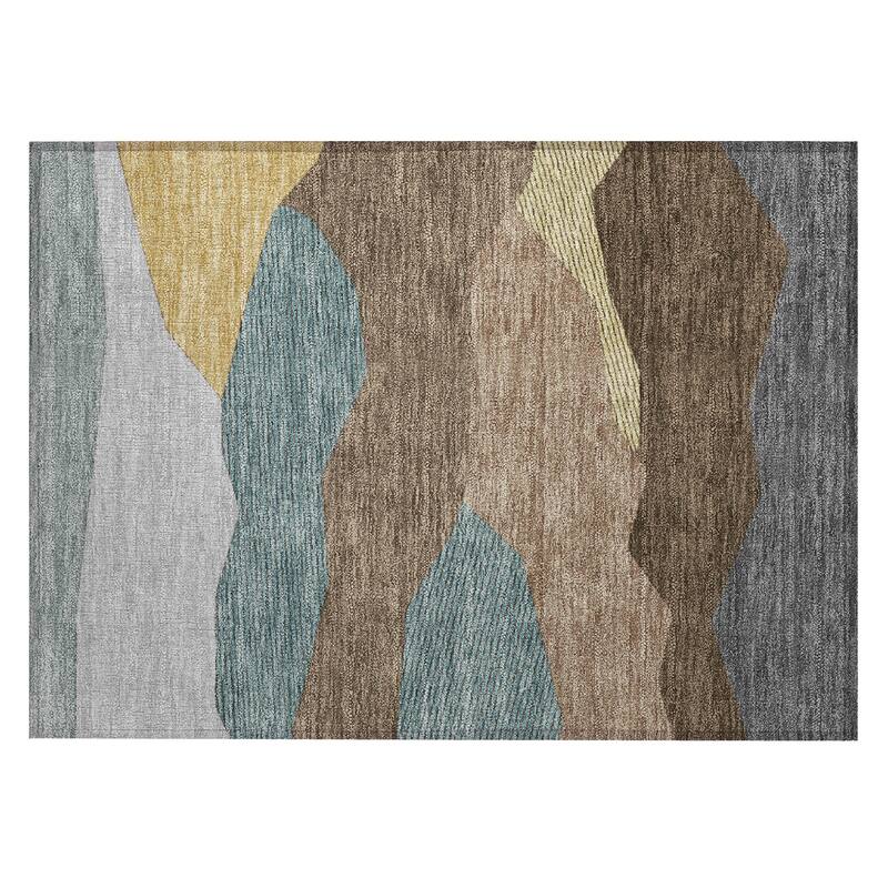 Machine Washable Indoor/ Outdoor Modern Dacono Chantille Rug