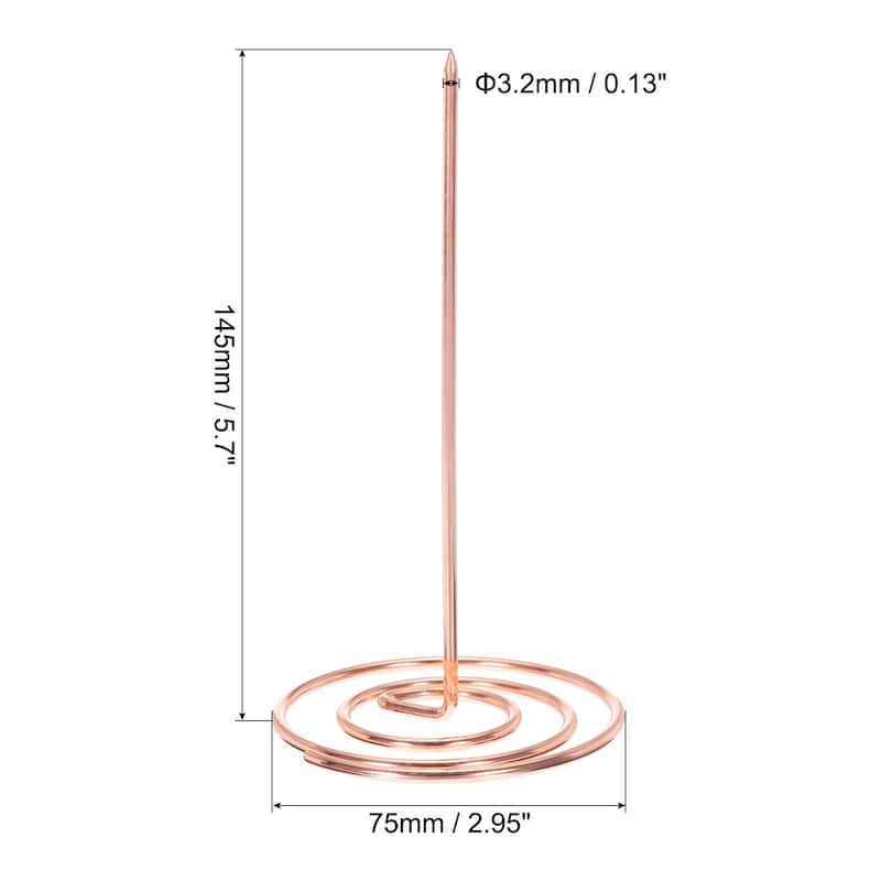Desk Receipt Holder Spike, 3 Pack Invoice Bill Spike Ticket Fork - Rose Gold