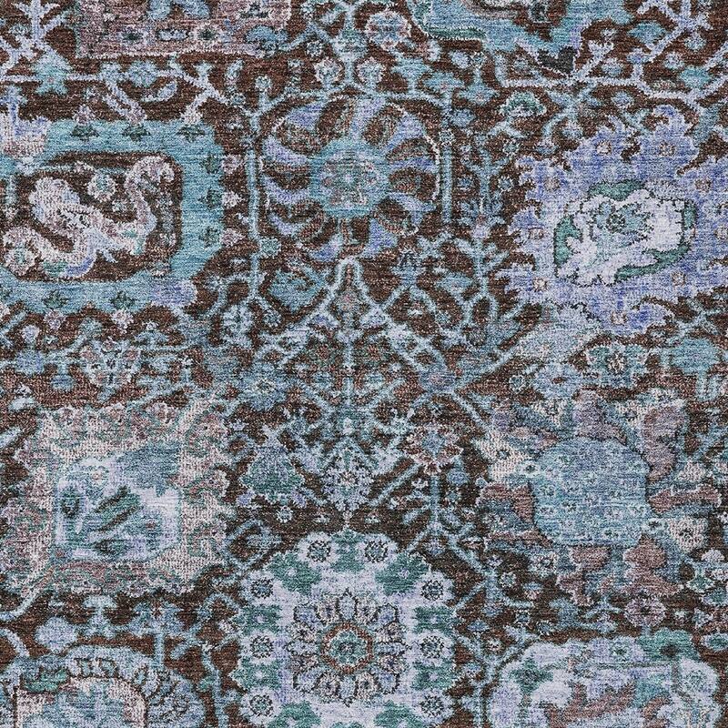 HomeRoots Damask Traditional Rectangle Outdoor Rug