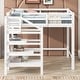 preview thumbnail 3 of 14, Modern Full Size Wood Loft Kids Bed with Built-in Storage Wardrobe,Staircase,Shelves and Hanger for Clothes