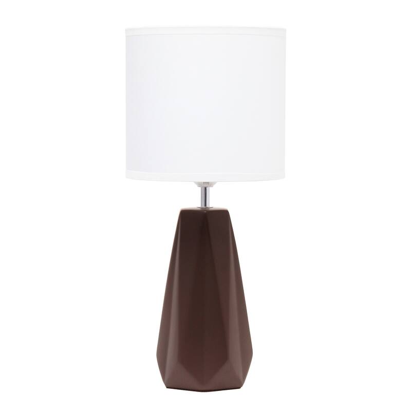 17.5 in. Espresso Brown Finish Table Lamp with White Shade, Sturdy Table Lamp for Living Rooms and Bedrooms