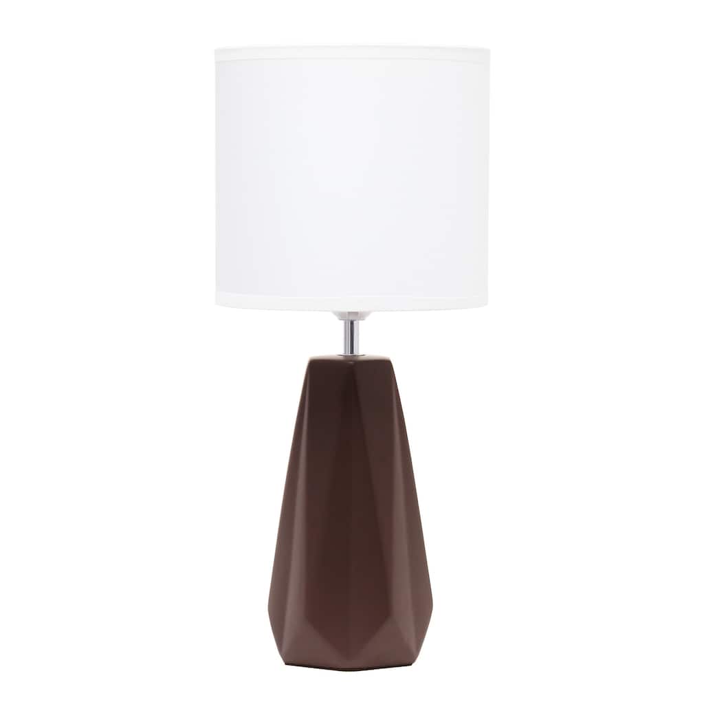 17.5 in. Espresso Brown Finish Table Lamp with White Shade, Sturdy Table Lamp for Living Rooms and Bedrooms