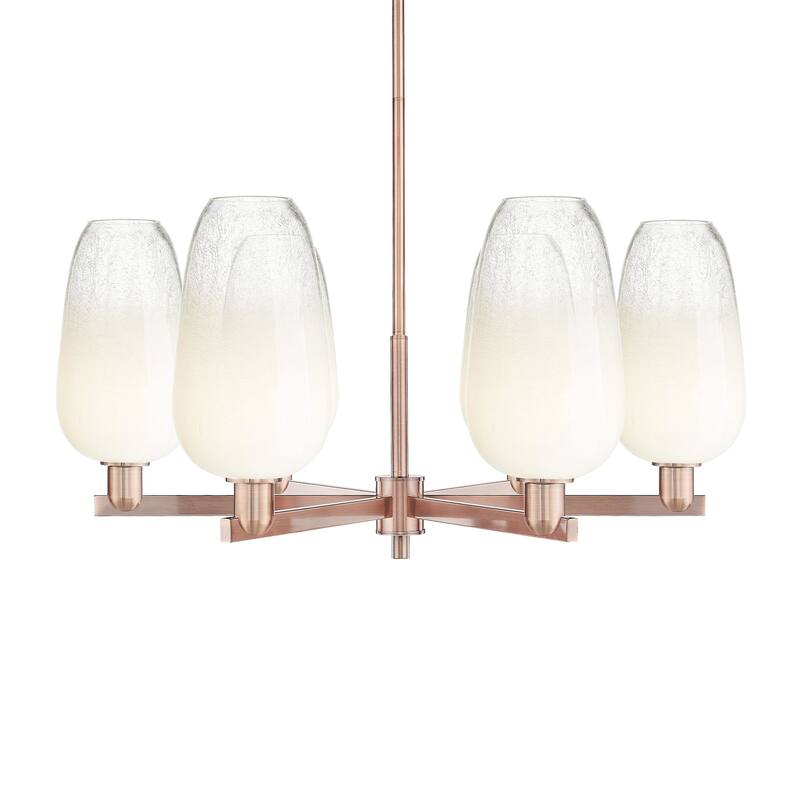 Innovations Lighting 716-6CR-17-24 Brookhaven Flute Chandelier - Antique Copper / Opal