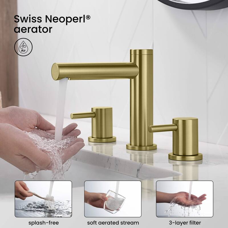 Circular 8" Bathroom Sink Widespread Faucet with Drain Assembly