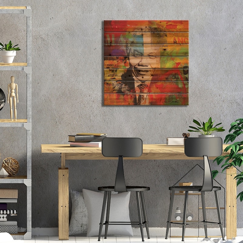 Mandela Print On Wood by Micha Baker - Multi-Color