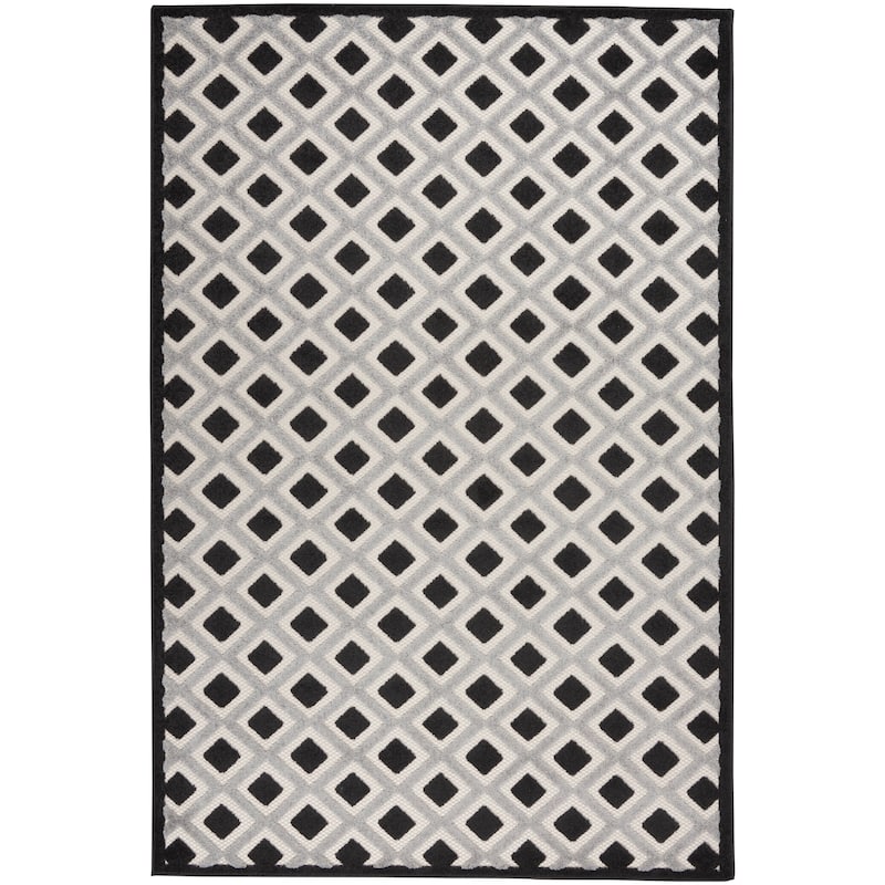 Nourison Aloha Indoor/Outdoor Modern Geometric Diamond Area Rug