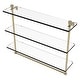 preview thumbnail 26 of 53, Allied Brass Foxtrot Collection 16 Inch Triple Tiered Glass Shelf with Integrated Towel Bar