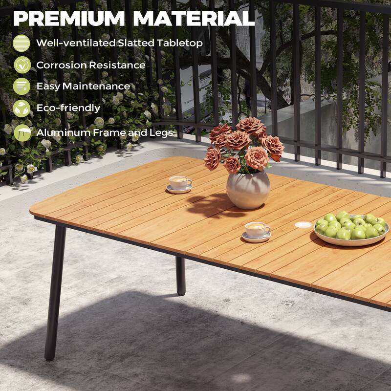 VredHom Outdoor Rectangular Aluminum Dining Table