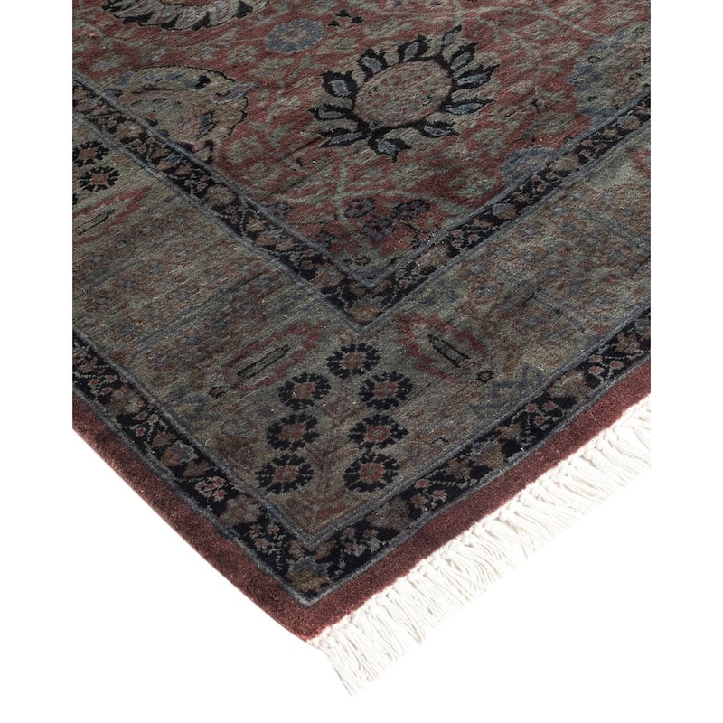 Overton Hand Knotted Wool Vintage Inspired Modern Contemporary Overdyed Red Area Rug - 3' 2" x 4' 10"